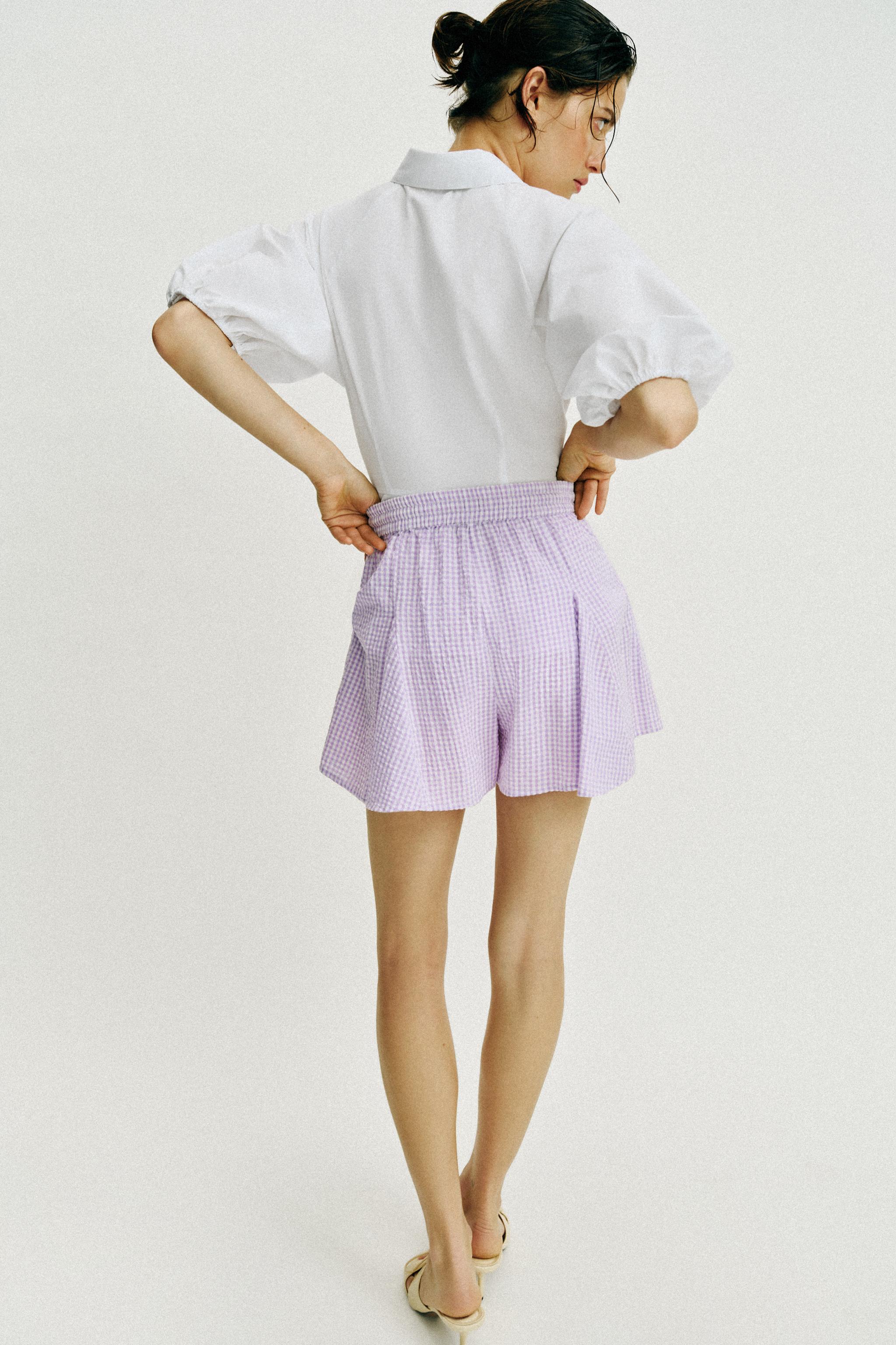 GINGHAM CHECK FLARED SKORT